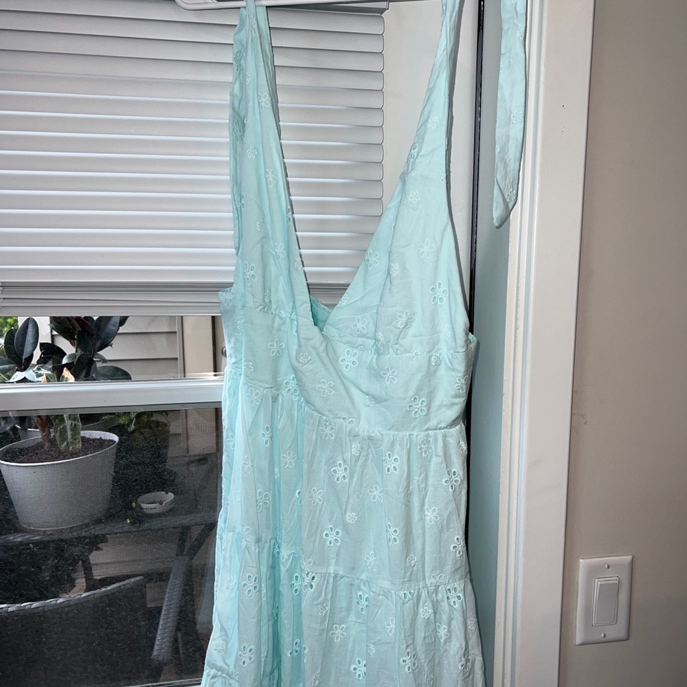 Princess Polly Light Blue Eyelet Midi Dress - Picture 3 of 4